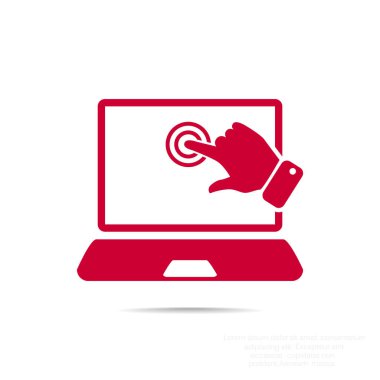 Dokunmatik ekranda dizüstü web simgesi