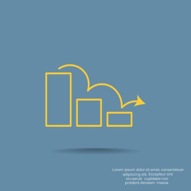 Grafik simgesi üzerinde Eğri ok