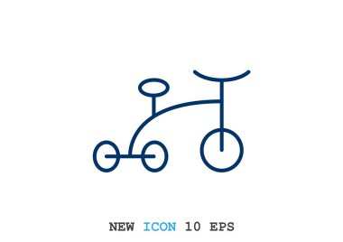 Bebek üç tekerlekli bisiklet basit simgesi