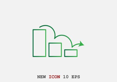 Grafik simgesi üzerinde Eğri ok