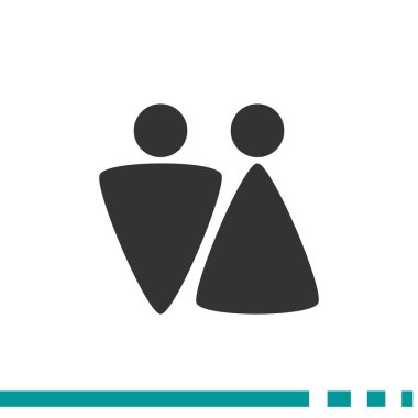 Cinsiyet işaretleri ile WC simgesi