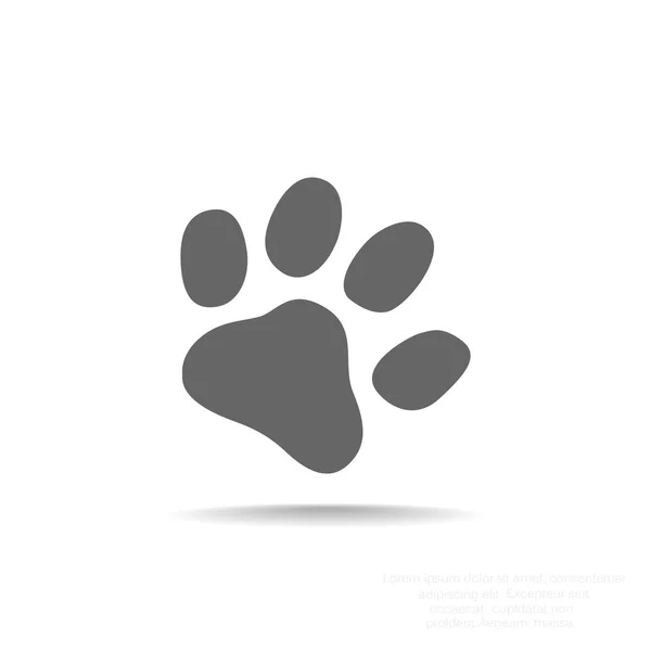 Perro pata pista simple icono — Vector de stock