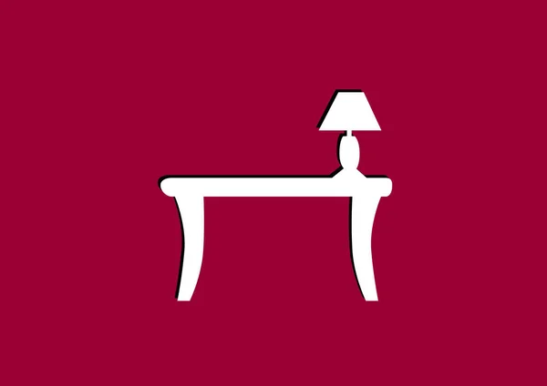 Вінтажний стіл з лампою — стоковий вектор