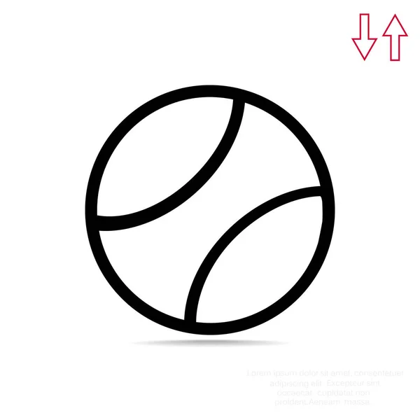 Tennis ball thin line icon — Stock Vector