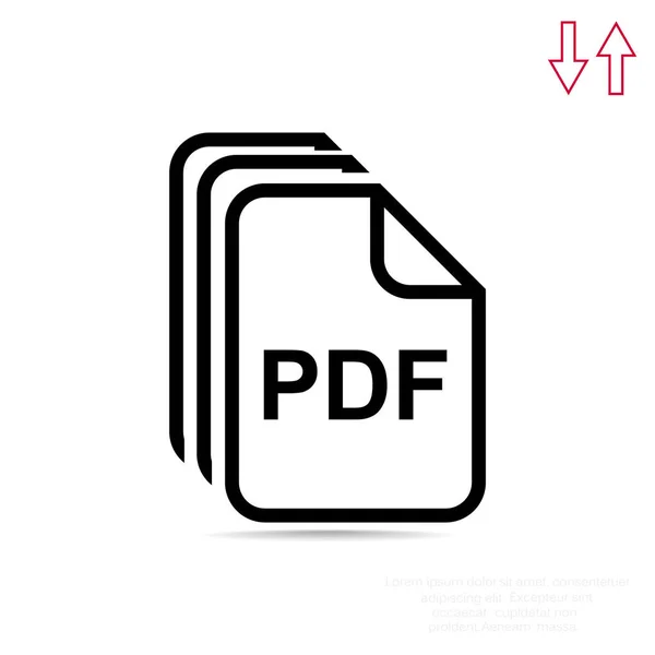 Arquivos PDF ícone web simples — Vetor de Stock