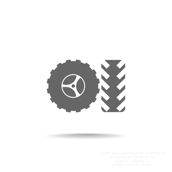 Rad und Reifen Web-Ikone — Stockvektor