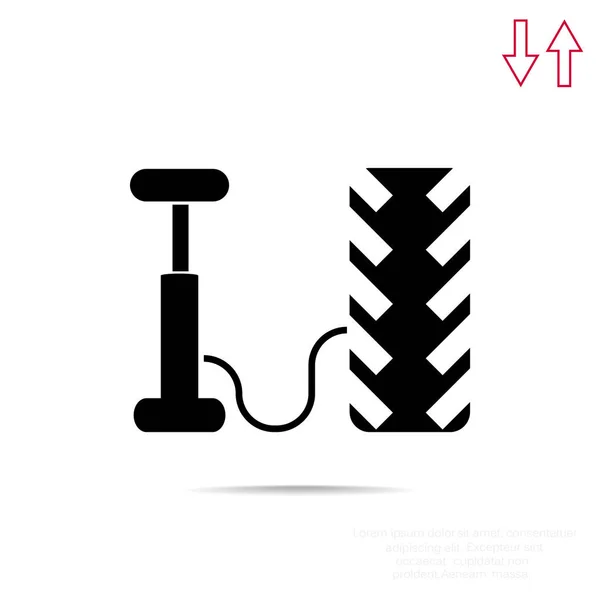 Air pump and tyre web icon — Stock Vector