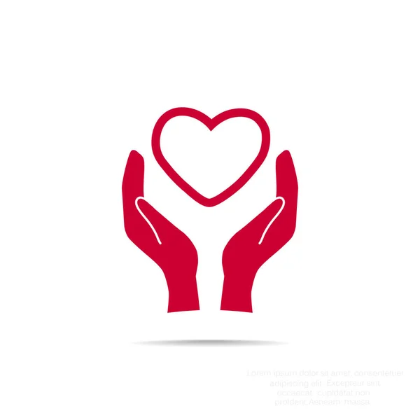 Heart in hands icon — Stock Vector