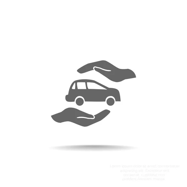 Icono web de seguro de coche — Vector de stock