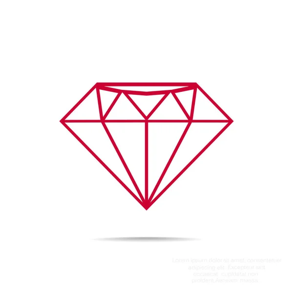 Diamant web pictogram — Stockvector