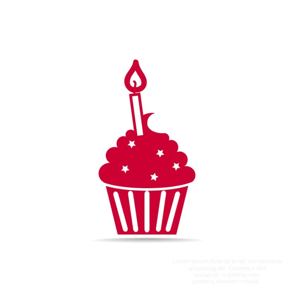 用蜡烛的蛋糕甜点 — 图库矢量图片