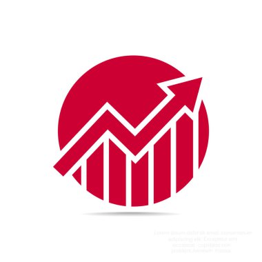 Yükselen grafik basit web simgesi