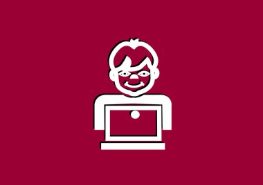 Öğrenci dizüstü bilgisayar simgesi