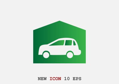 Garajda araba basit simgesiyle