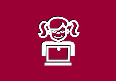 liseli kız ile laptop