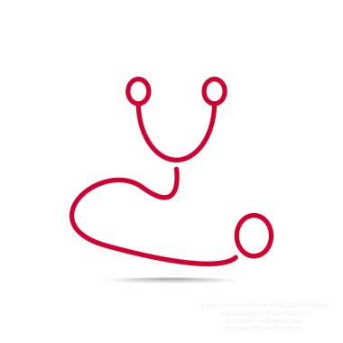 Stetoskop basit web simgesi 