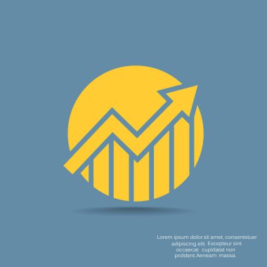 Yükselen grafik basit web simgesi