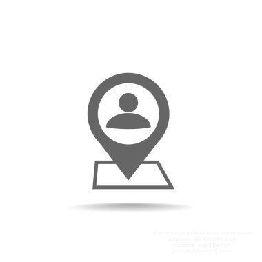 İnsan konum işaretçisi basit simgesine