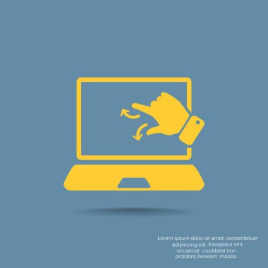 Dokunmatik ekranda dizüstü web simgesi