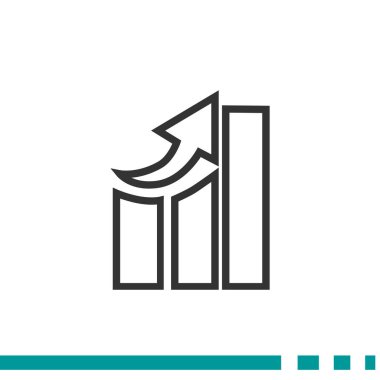 Yükselen grafik basit web simgesi