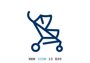 Basit bebek arabası anahat web simgesi