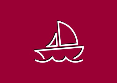 Basit çizgi yat simgesi