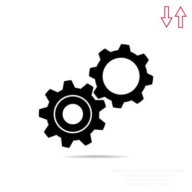 Yuvarlak vites basit simgesi 