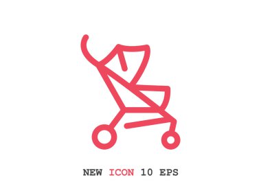 Basit bebek arabası anahat web simgesi