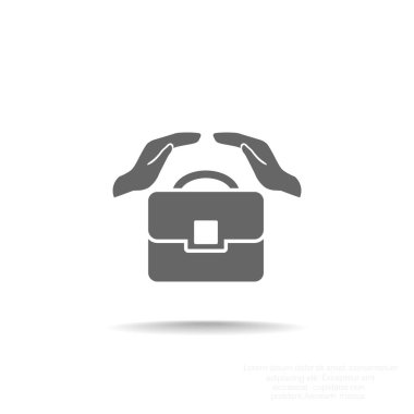 iş tulumu ve eller simgesini