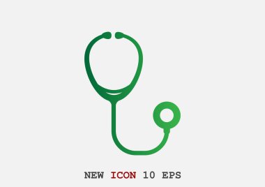 Stetoskop basit web simgesi 