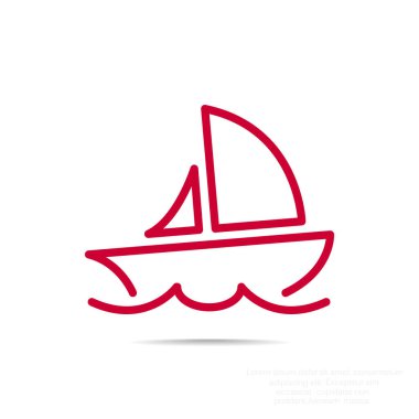 Basit çizgi yat simgesi