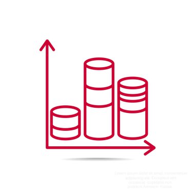 Sütunlar basit web simgesi ile grafik