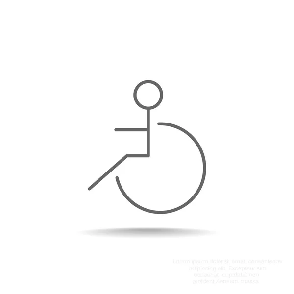 Funktionshindrade på rullstol enkel ikon — Stock vektor