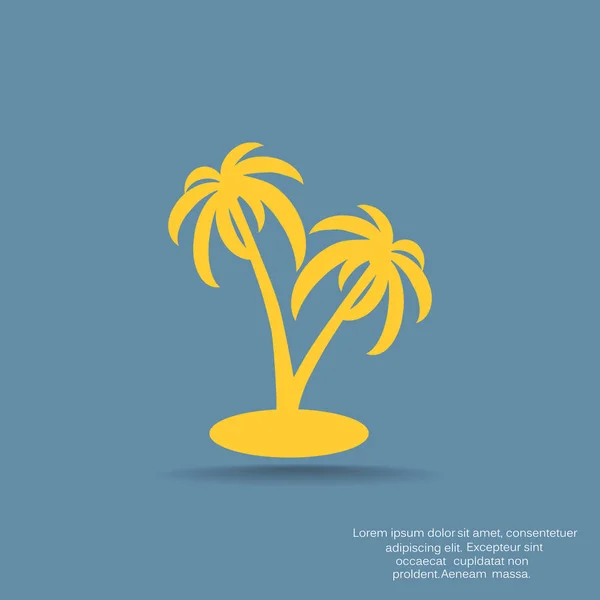 Isla exótica con palmeras — Vector de stock