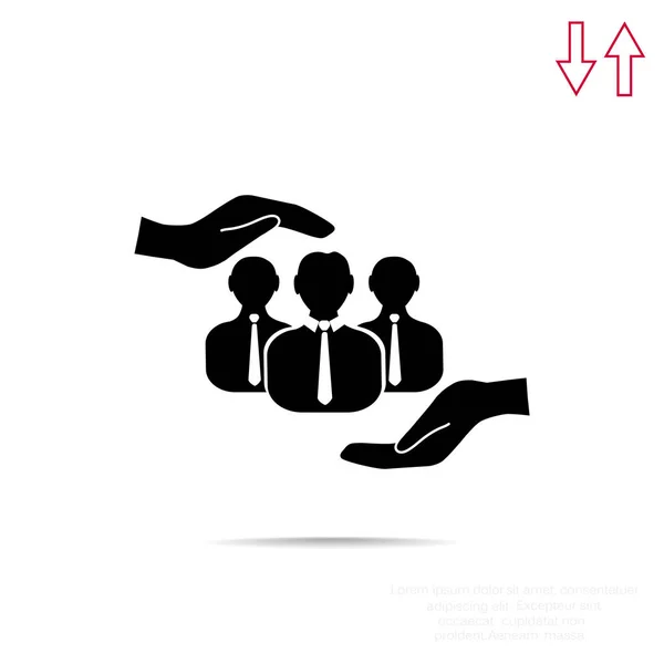 Groupe de personnes et de mains — Image vectorielle