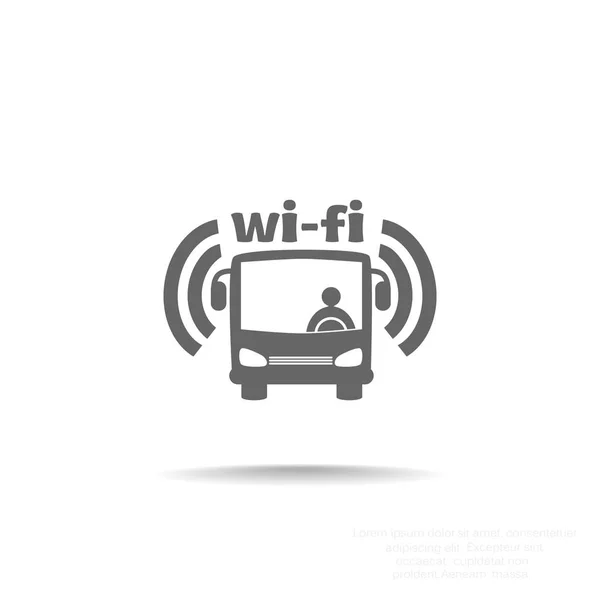 Wi-Fi in bus sign — Stock Vector