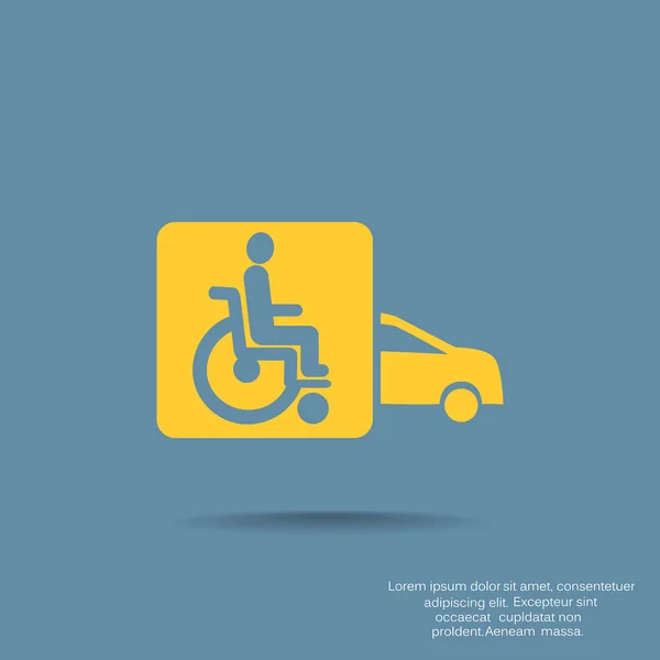 Handicap in auto-pictogram — Stockvector