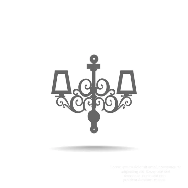 Ikon web chandelier - Stok Vektor