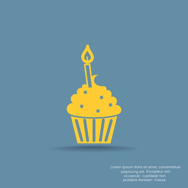 Cupcake επιδόρπιο με κερί — Διανυσματικό Αρχείο