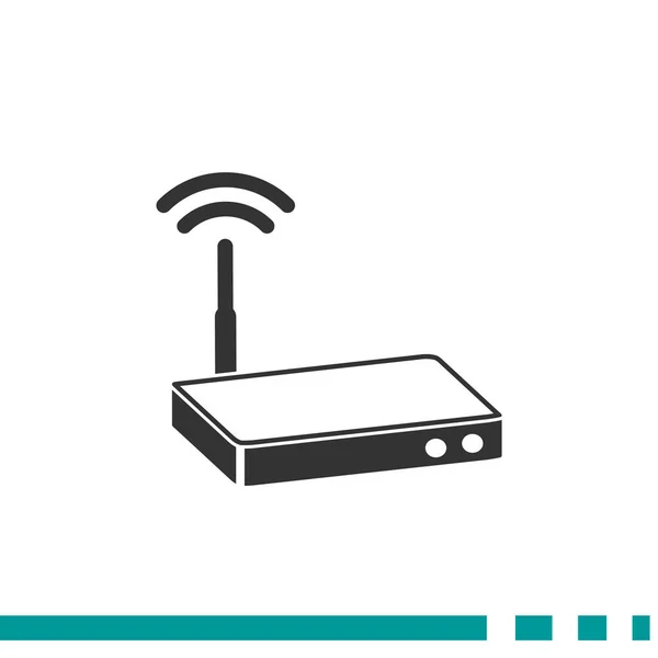 Dalgalar web simgesi ile modem — Stok Vektör