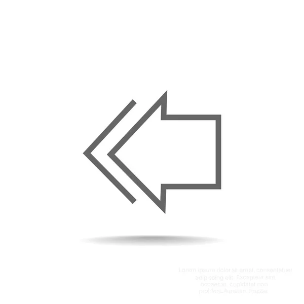 Flecha apuntando icono izquierdo — Archivo Imágenes Vectoriales