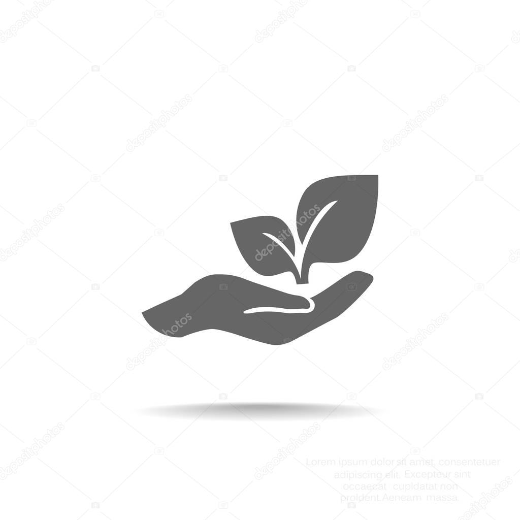 sprout in a hand sign of environmental protection