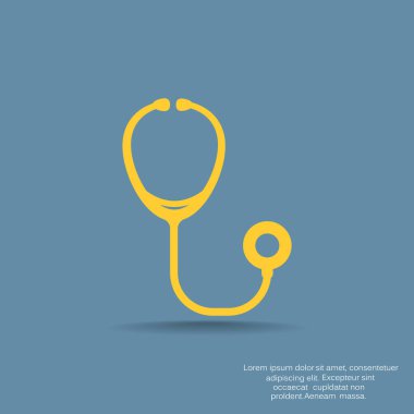 Stetoskop basit web simgesi 