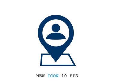 İnsan konum işaretçisi basit simgesine