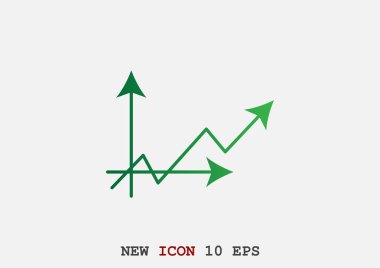 Grafik simgesi üzerinde Eğri ok