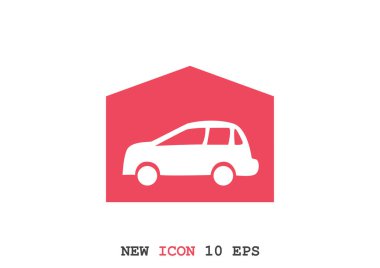 Garajda araba basit simgesiyle