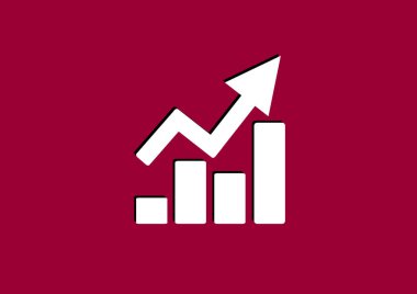 Yükselen grafik basit web simgesi