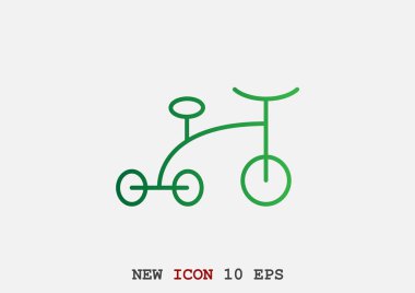 Bebek üç tekerlekli bisiklet basit simgesi