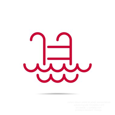 Dalgalar simgesi ile havuzu merdiveni