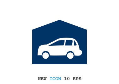 Garajda araba basit simgesiyle